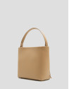 Chloe Bucket Bag in hazelnut leather with fringe | Roberto Verino