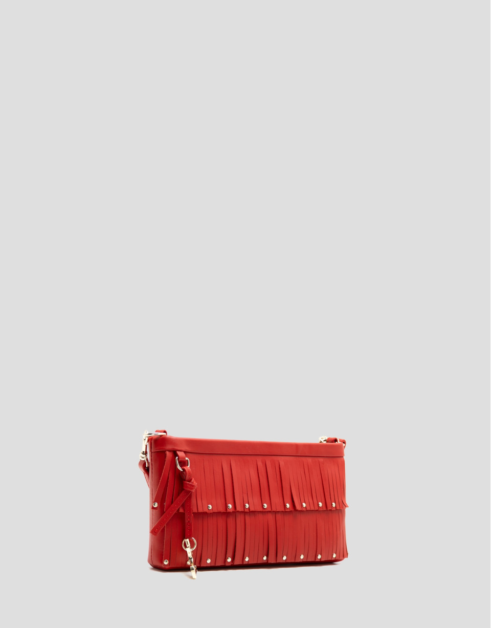 Bolso mini Chloe piel roja con flecos - Mujer | Roberto Verino