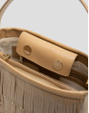 Chloe Bucket Bag in hazelnut leather with fringe | Roberto Verino