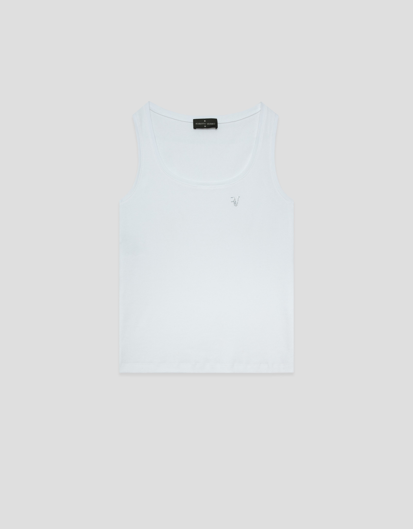 White ribbed tank top - Woman - SS2026 | Roberto Verino