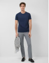 Navy blue bird's eye chino trousers - Man | Roberto Verino