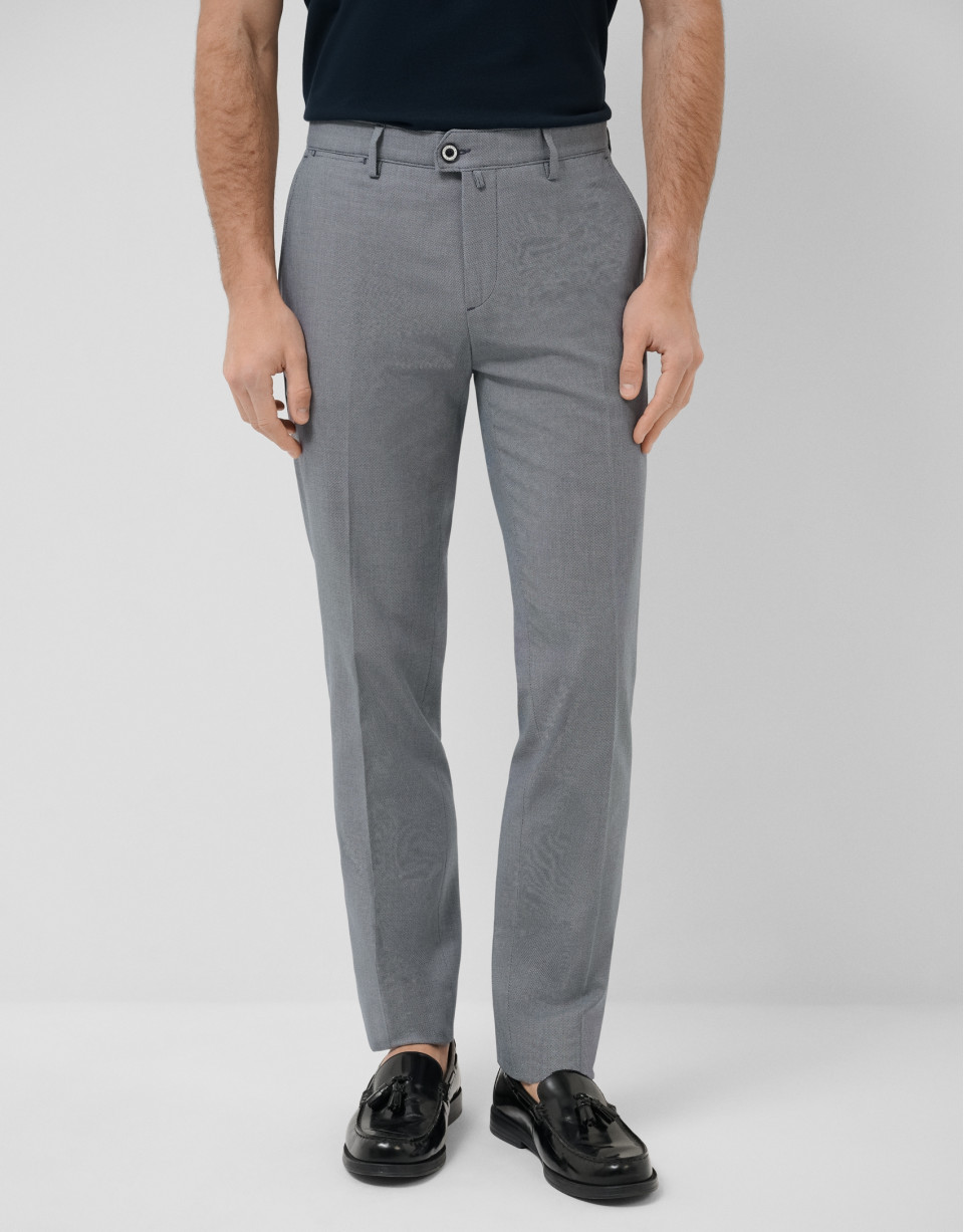Pantalón chino ojo de perdiz marino - Hombre | Roberto Verino