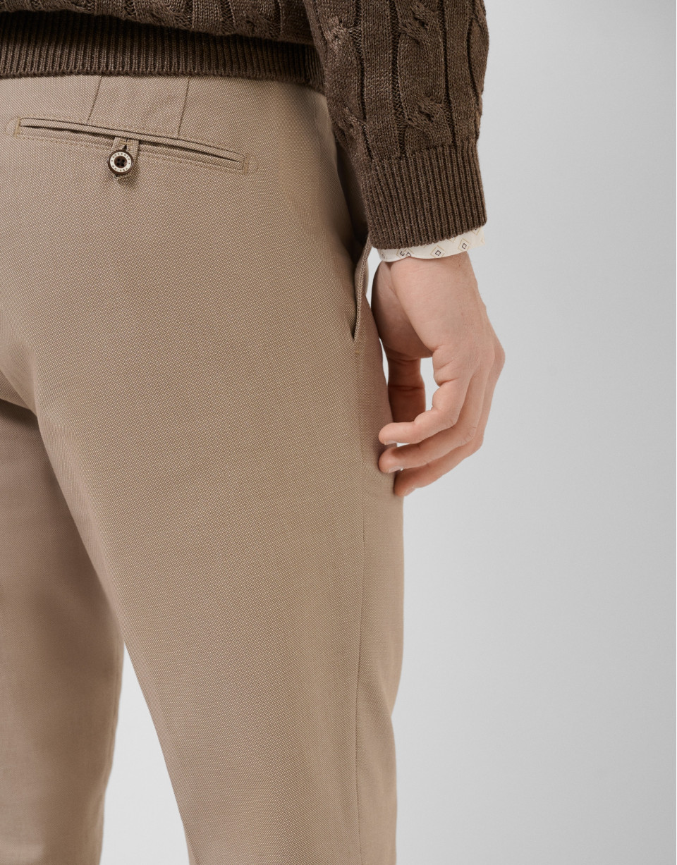 Pantalón chino ojo de perdiz visón - Hombre | Roberto Verino