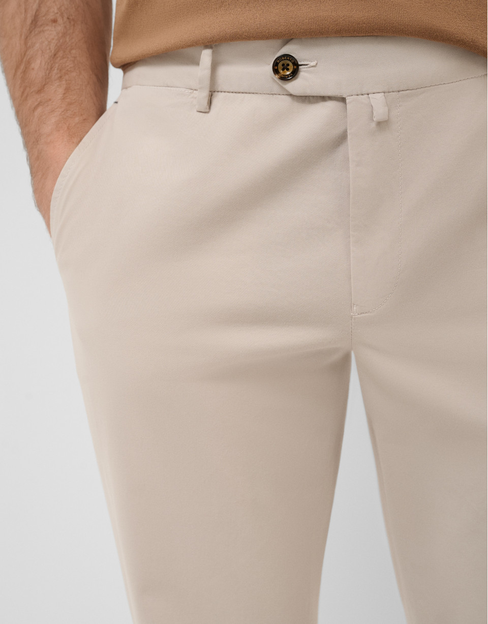 Beige dyed chino trousers - Man - SS2026 | Roberto Verino
