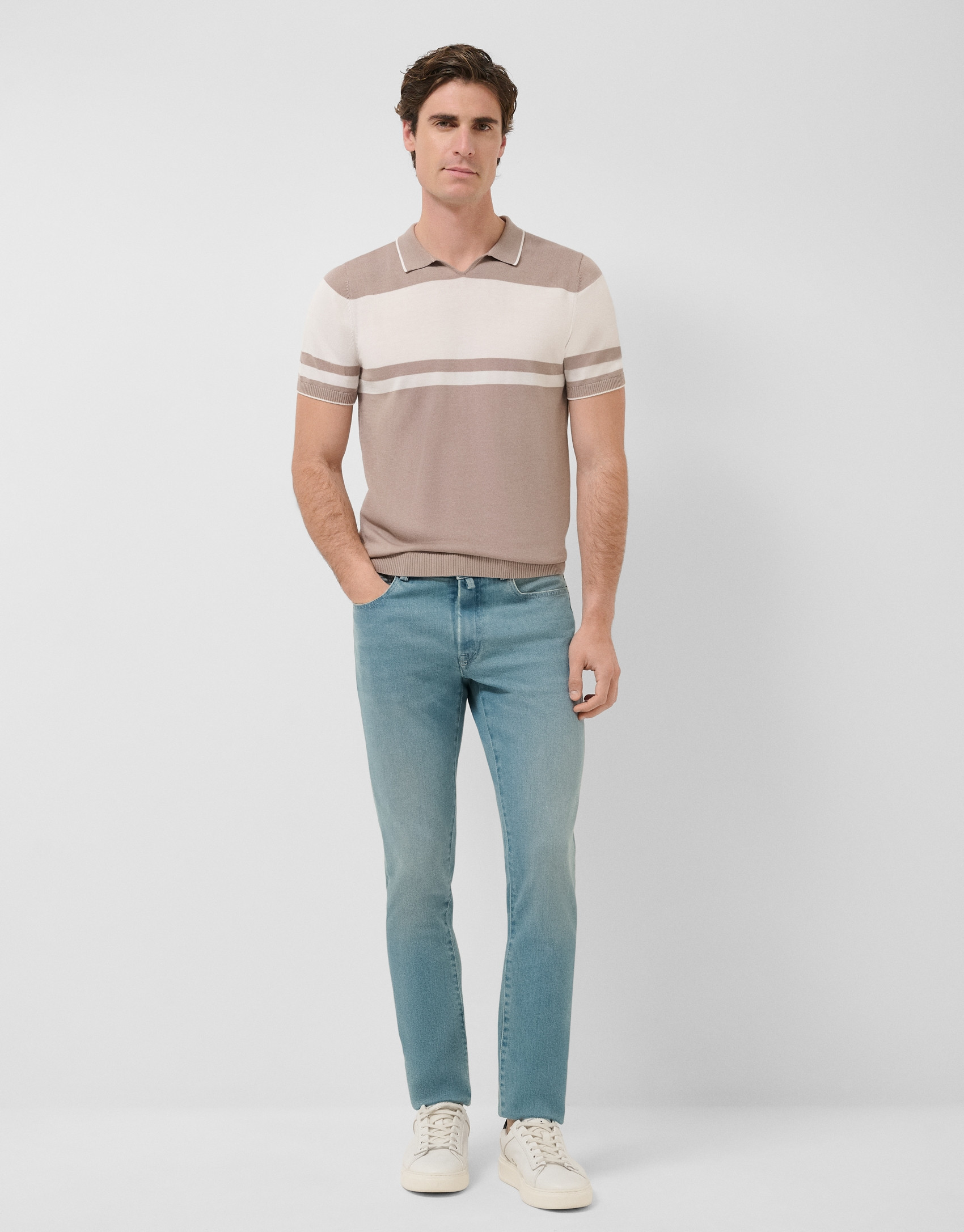 Light blue slim fit denim jeans - Man - SS2026 | Roberto Verino