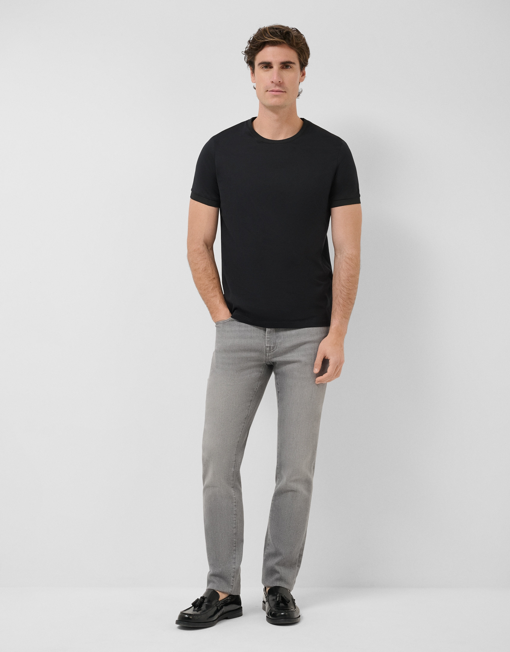 Light grey slim fit denim jeans - Man - SS2026 | Roberto Verino