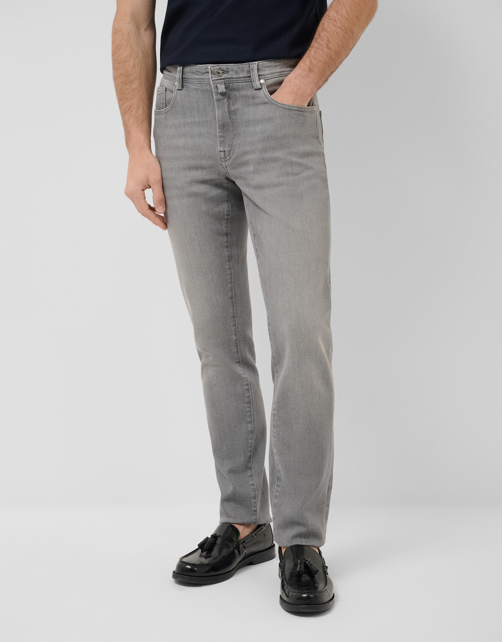 Pantalón vaquero denim slim gris claro | Roberto Verino