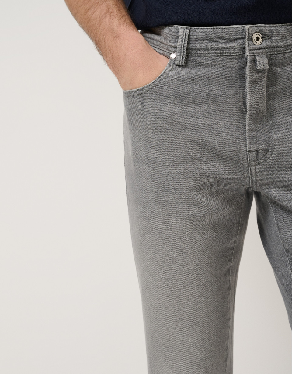 Pantalón vaquero denim slim gris claro | Roberto Verino