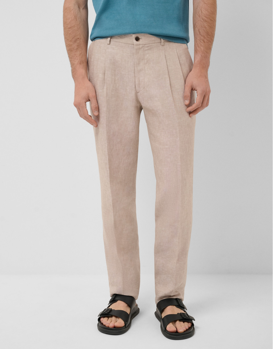 Pantalón lino beige - Hombre - PV2026 | Roberto Verino