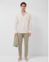 Regular fit khaki geometric print casual shirt | Roberto Verino