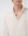 Camisa sport regular estampado geométrico caqui | Roberto Verino