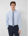 Regular fit shirt with light blue geometric ... | Roberto Verino