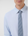 Regular fit shirt with light blue geometric ... | Roberto Verino