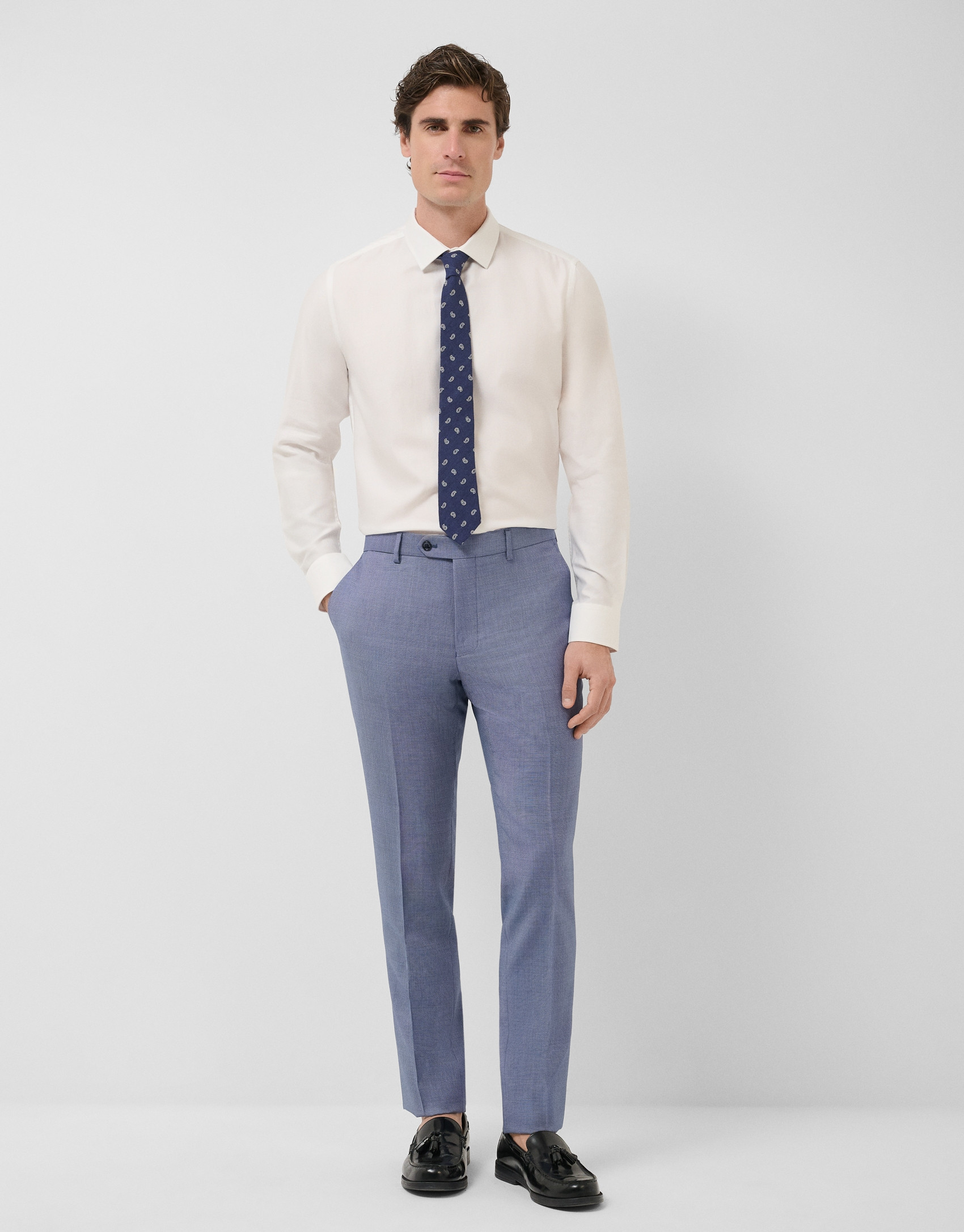 Camisa vestir microestructura blanca - Hombre | Roberto Verino