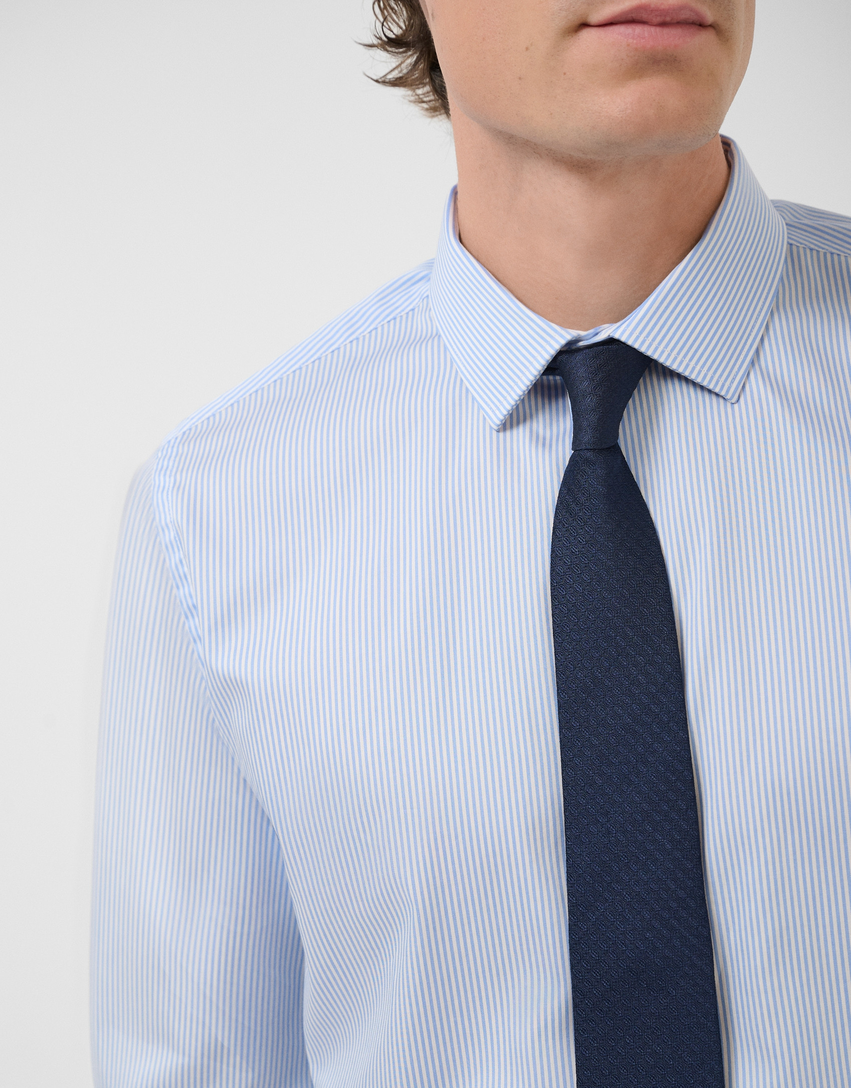 Light blue and white striped dress shirt - Man | Roberto Verino
