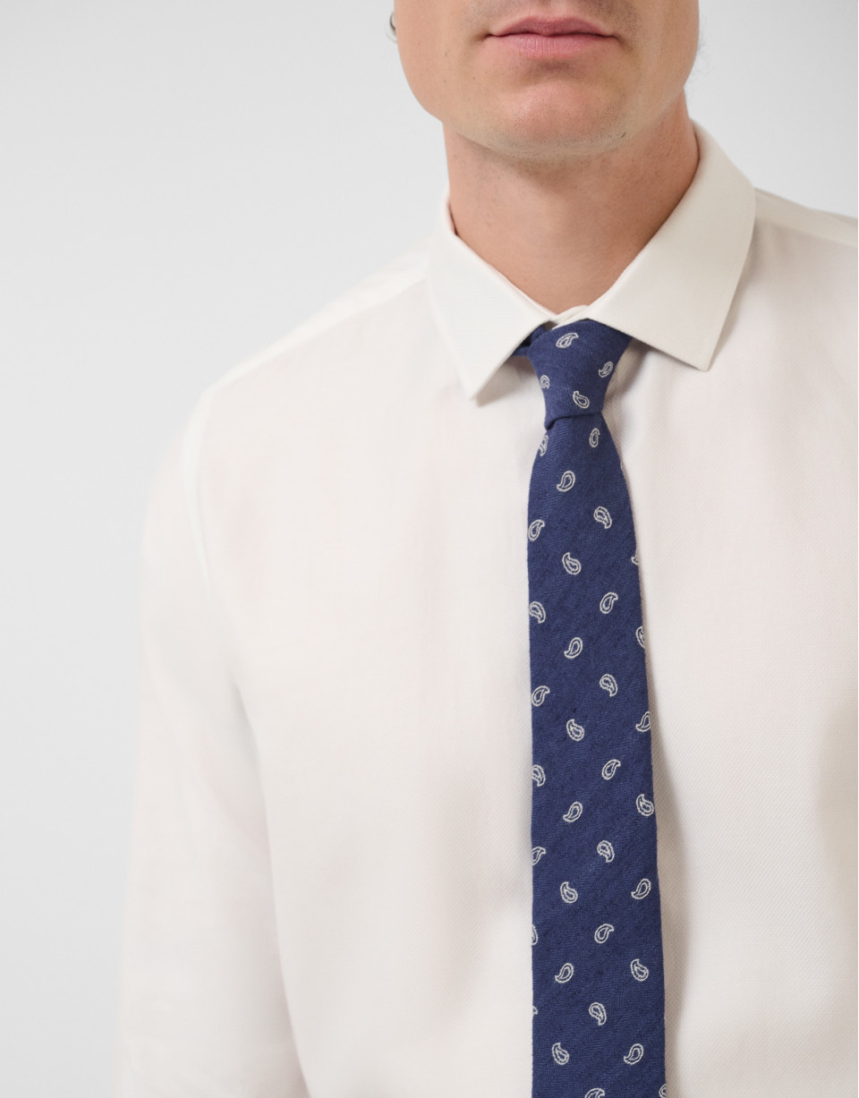 Camisa vestir microestructura blanca - Hombre | Roberto Verino
