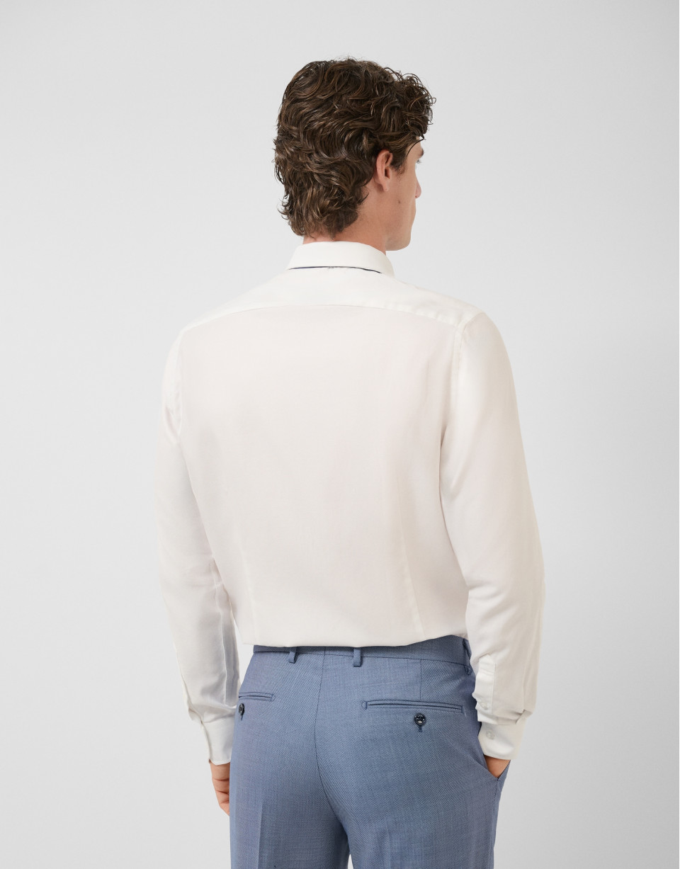 Camisa vestir microestructura blanca - Hombre | Roberto Verino