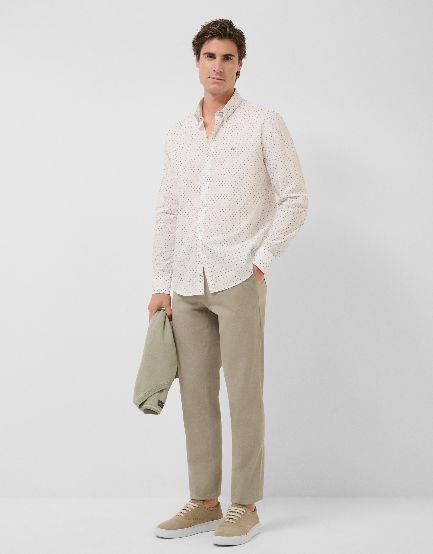 Khaki-dyed chino trousers - Man - SS2026 | Roberto Verino
