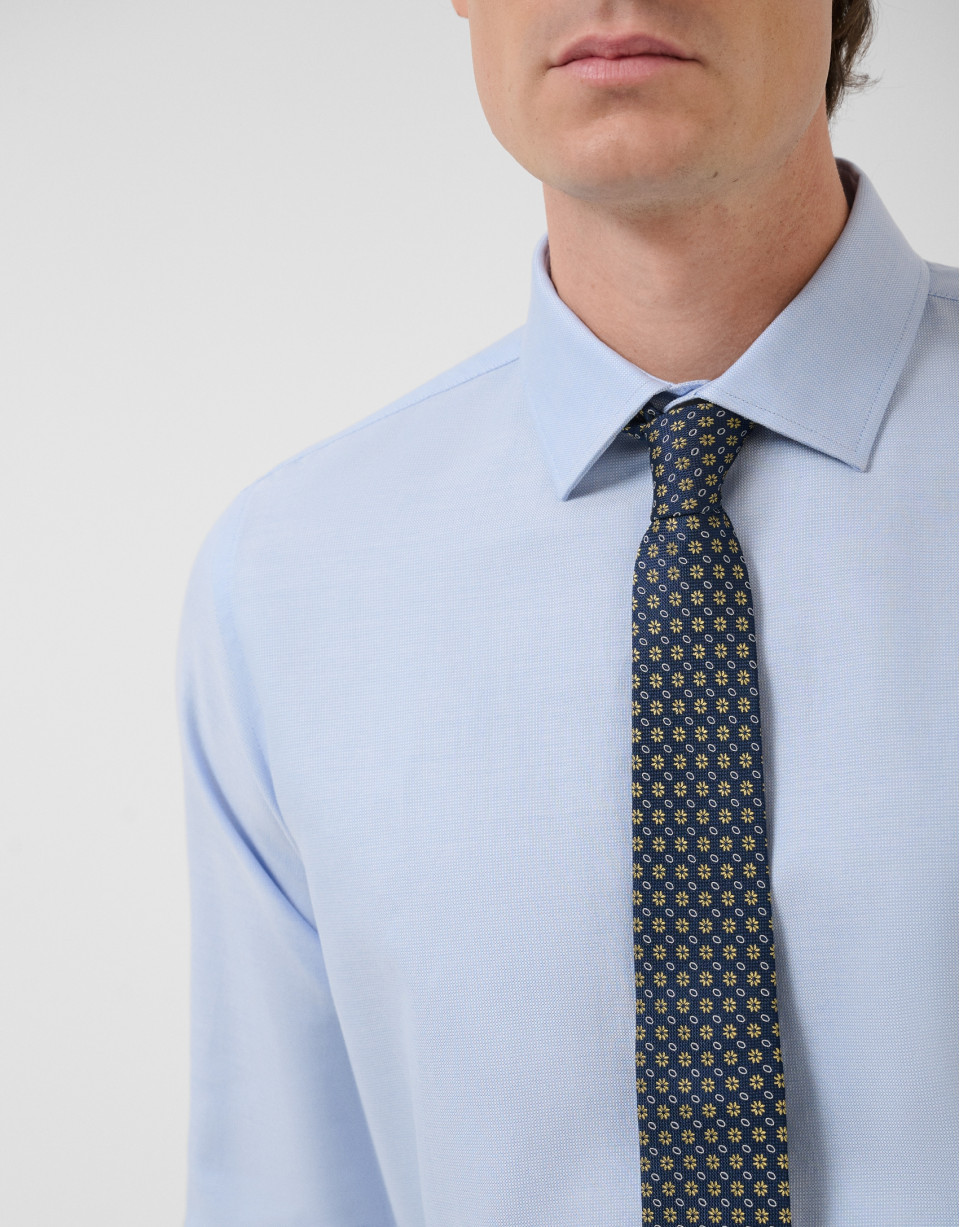Camisa vestir microestructura celeste - Hombre | Roberto Verino