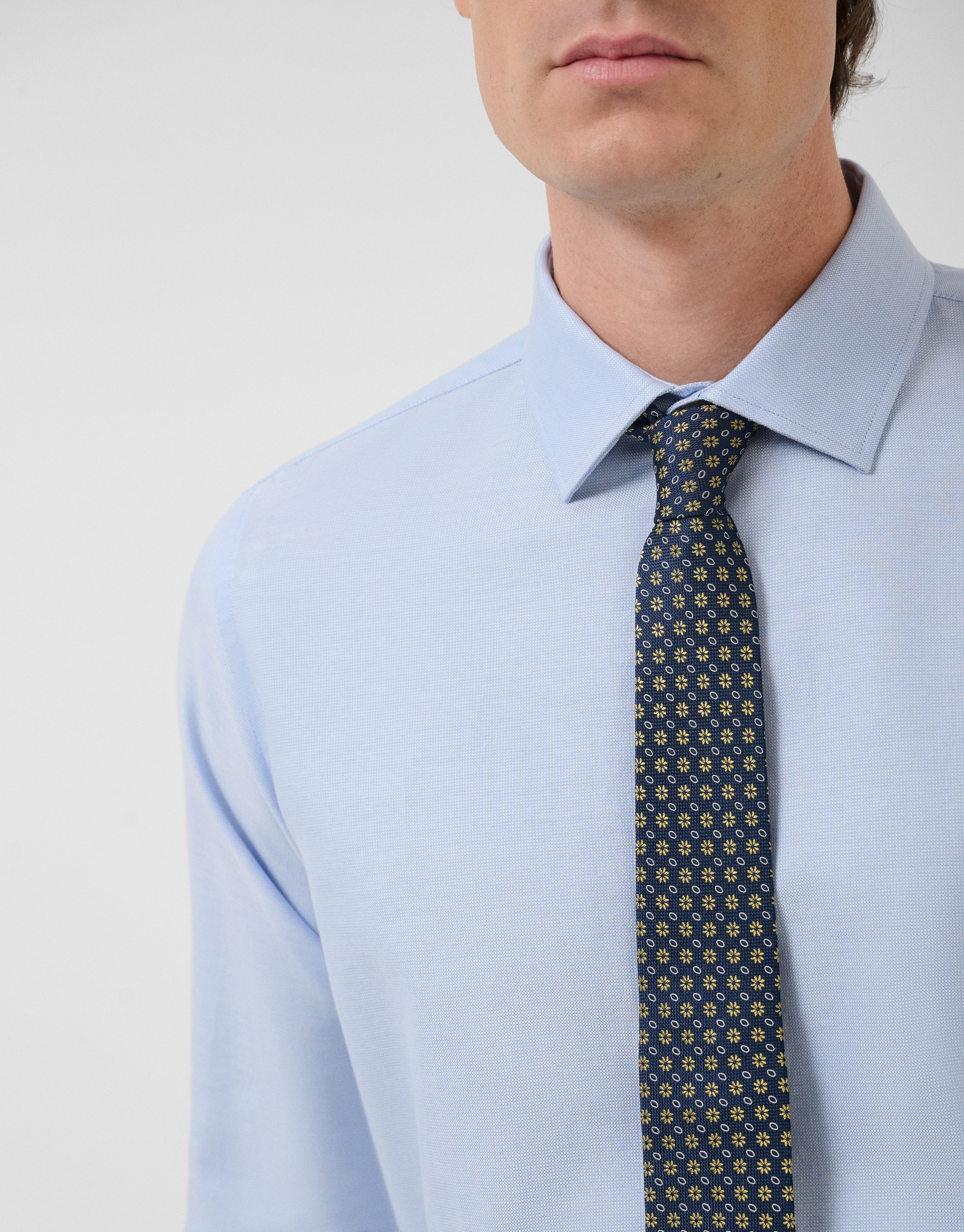 Camisa vestir microestructura celeste - Hombre | Roberto Verino
