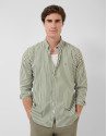 Regular fit white and khaki striped shirt - Man | Roberto Verino