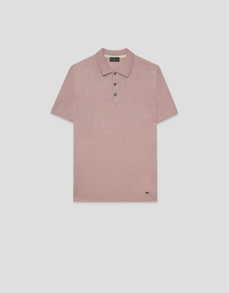 Polo tricotado lino rosa - Hombre - PV2026 | Roberto Verino