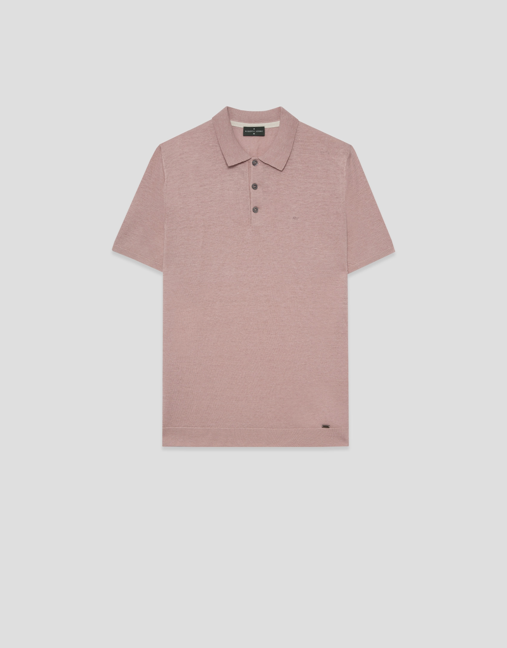 Polo tricotado lino rosa - Hombre - PV2026 | Roberto Verino
