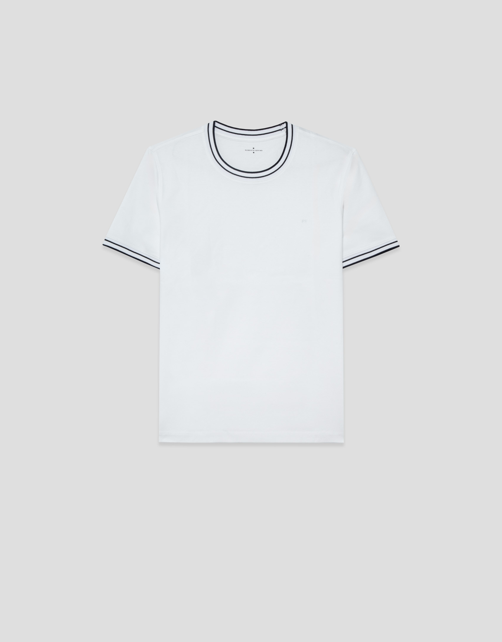 White mercerised short-sleeved T-shirt - Man | Roberto Verino