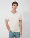 Camiseta manga corta mercerizado blanco rib ... | Roberto Verino