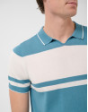 Polo tricotado rayas azul verdoso/blanco | Roberto Verino
