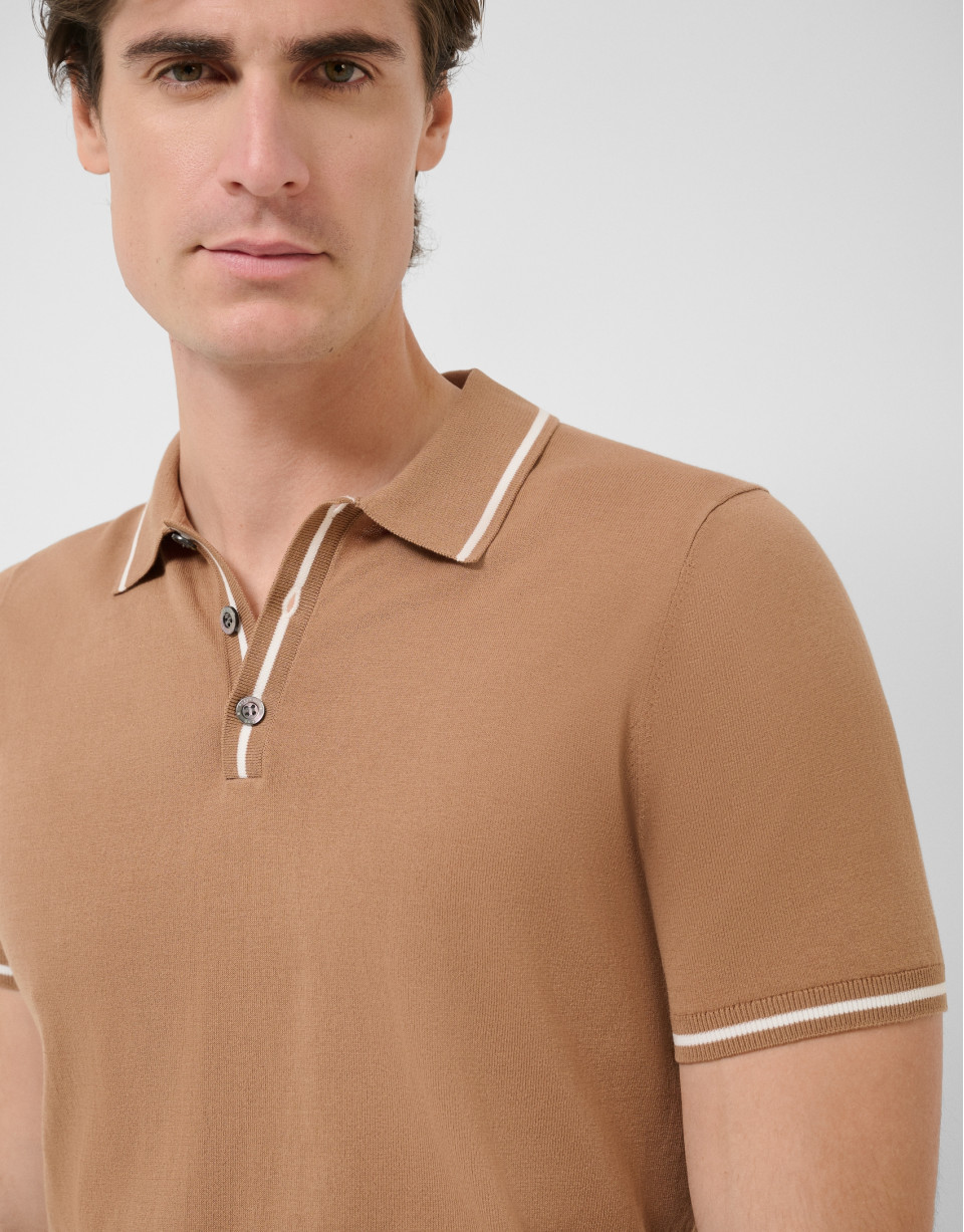 Polo tricotado camel - Hombre - PV2026 | Roberto Verino