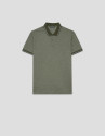 Three-colour khaki/white mercerised jacquard ... | Roberto Verino