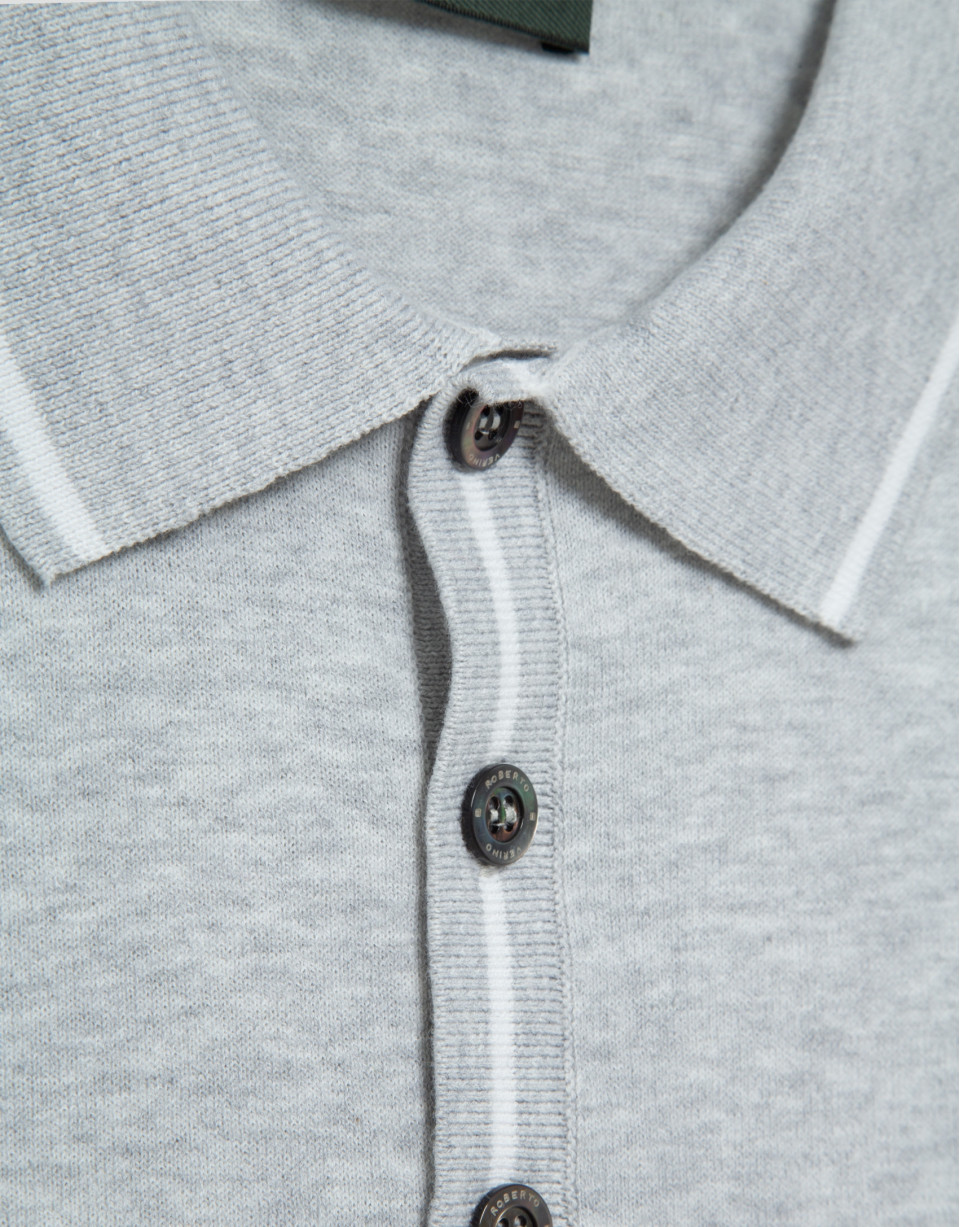 Polo tricotado gris melange - Hombre - PV2026 | Roberto Verino