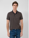 Polo jacquard mercerizado tricolor ... | Roberto Verino