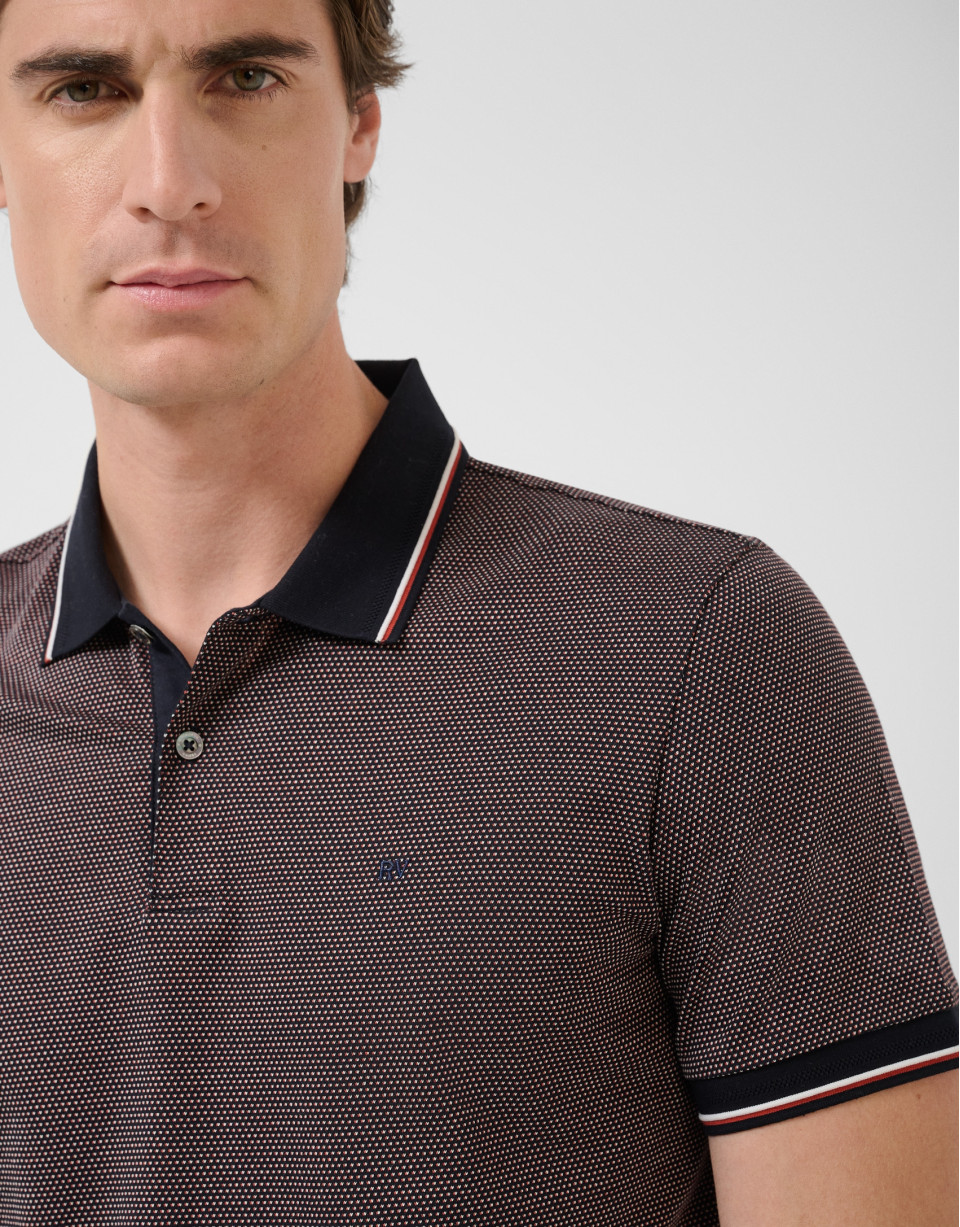 Polo jacquard mercerizado tricolor ... | Roberto Verino