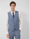 Blue-grey bird's eye waistcoat - Man - SS2026 | Roberto Verino