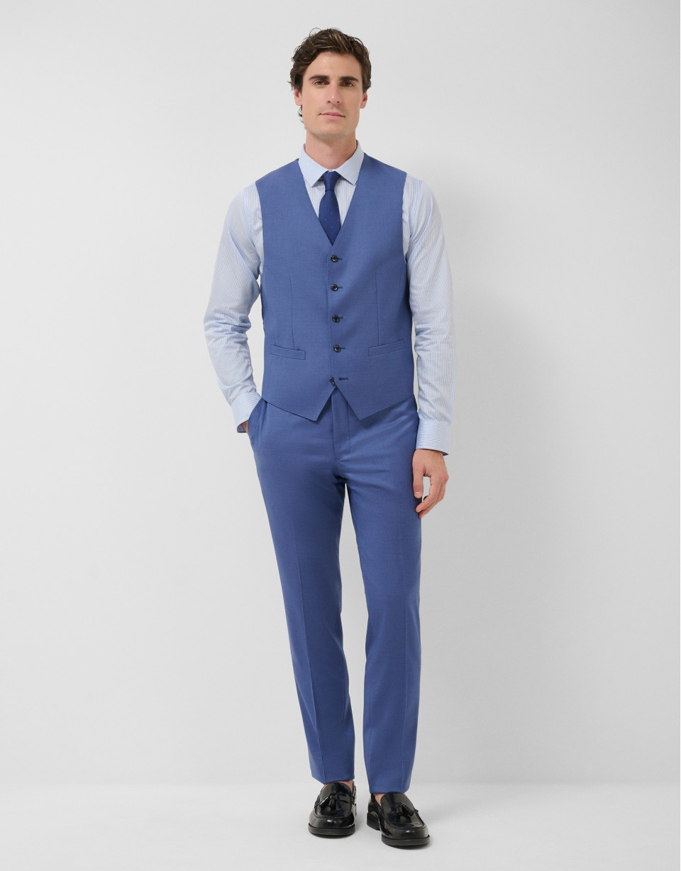 Plain greyish blue wool waistcoat - Man | Roberto Verino