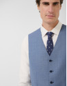 Blue-grey bird's eye waistcoat - Man - SS2026 | Roberto Verino