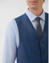 Ink blue checked waistcoat - Man - SS2026 | Roberto Verino