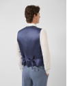 Blue-grey bird's eye waistcoat - Man - SS2026 | Roberto Verino