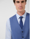 Chaleco de traje lana azul grisáceo - Hombre | Roberto Verino