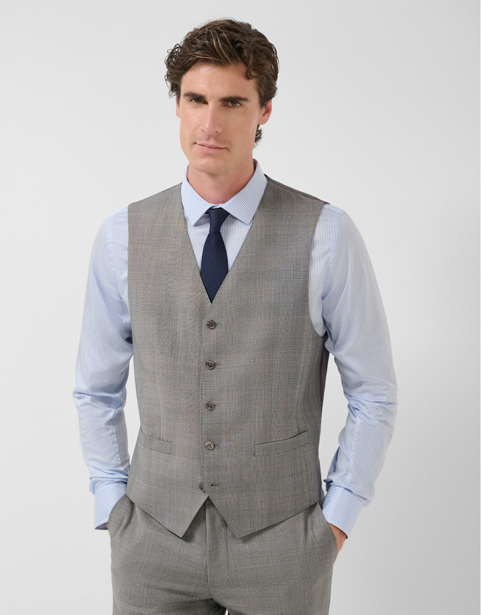 Grey checked waistcoat - Man - SS2026 | Roberto Verino