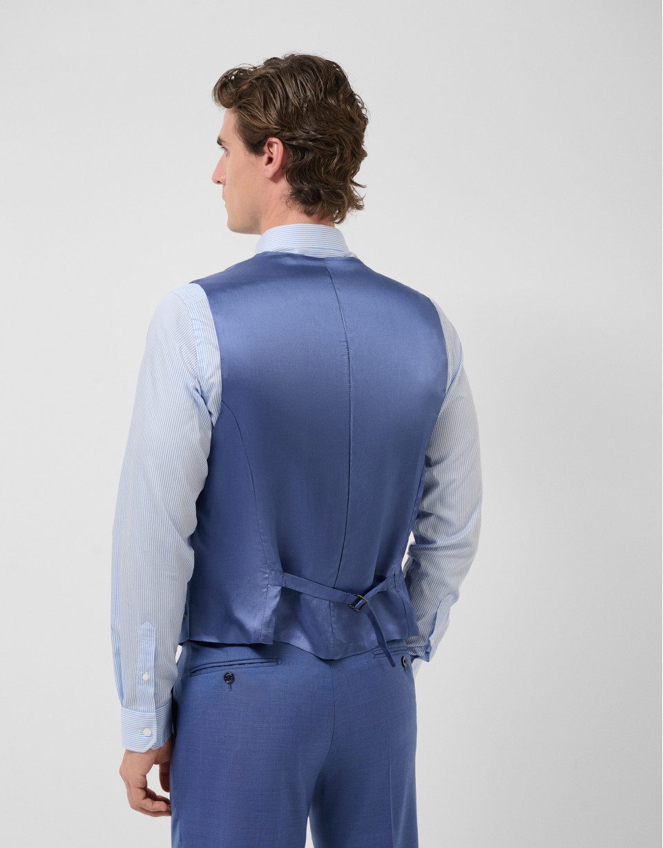 Plain greyish blue wool waistcoat - Man | Roberto Verino