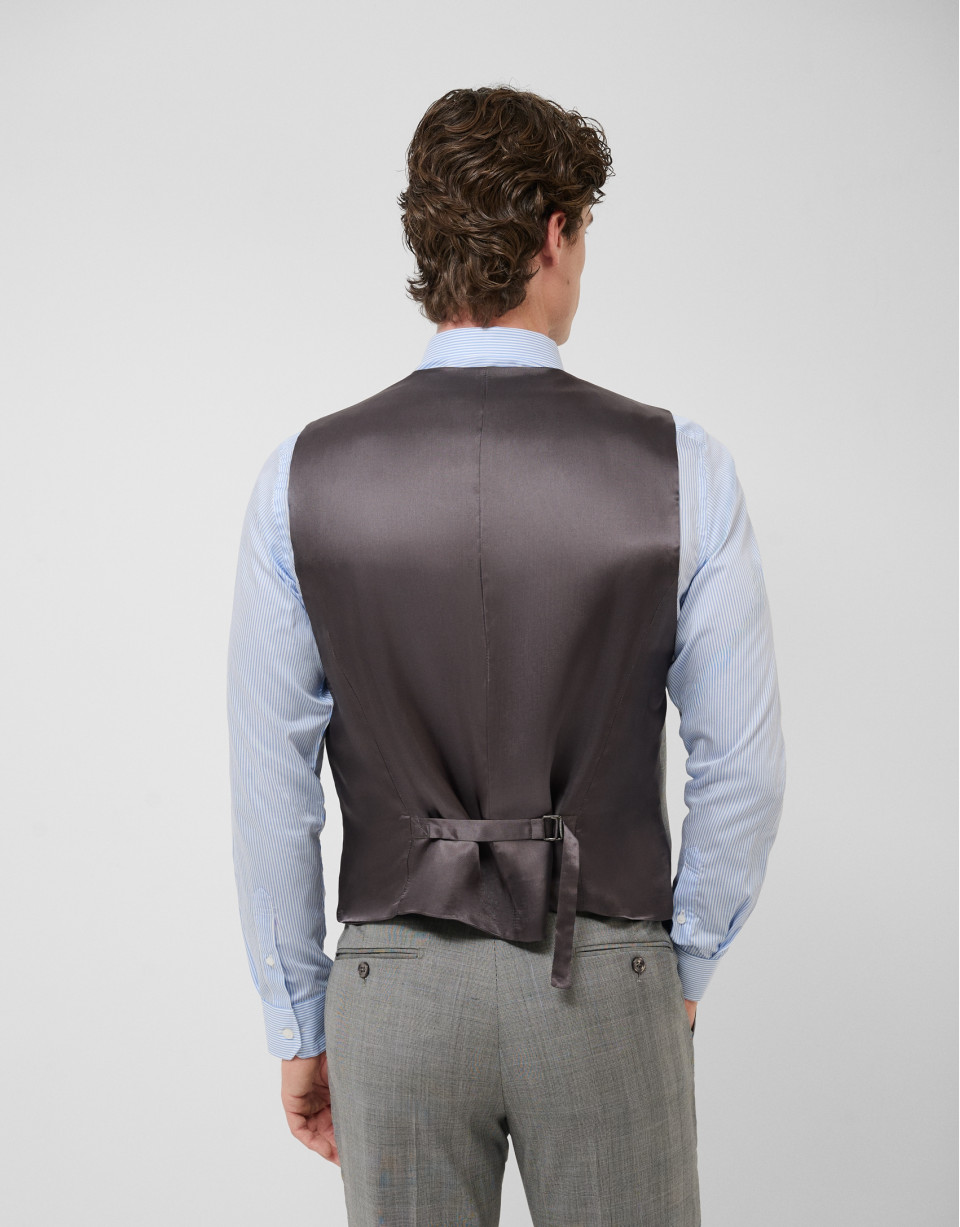 Grey checked waistcoat - Man - SS2026 | Roberto Verino