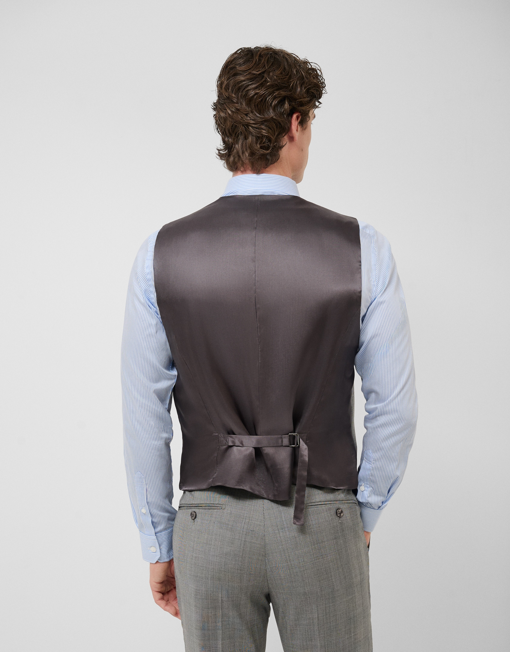 Grey checked waistcoat - Man - SS2026 | Roberto Verino