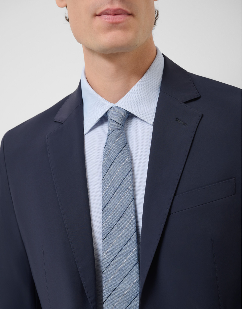 Navy blue technical fabric blazer - Man | Roberto Verino