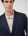 Navy blue faux piqué comfort jacket - Man | Roberto Verino