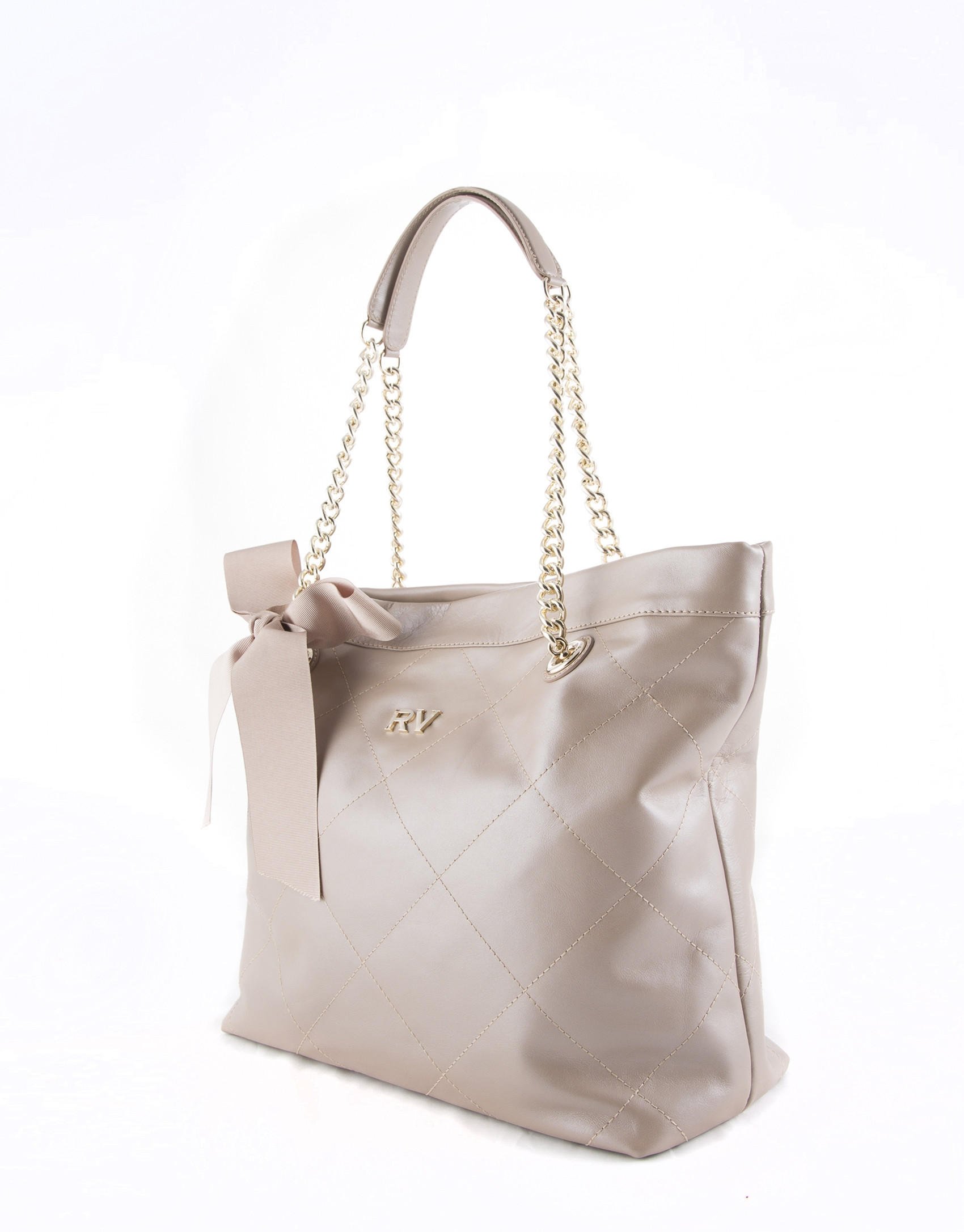 Pearl leather Ariadna shopping bag 