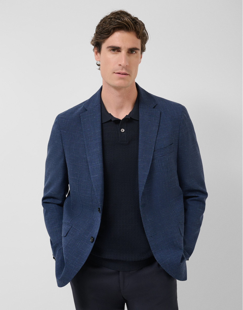 Blue checked blazer - Man - SS2026 | Roberto Verino