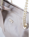 Pearl leather Ariadna shopping bag 